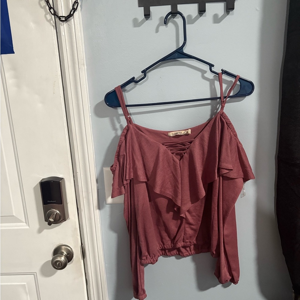 Elegant Mauve Ruffle Top